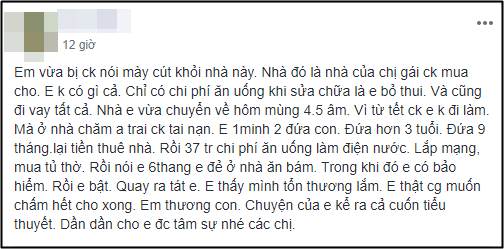 Ở nhà chăm con nhỏ, vay mượn tiền sửa nhà chị chồng cho, vợ trẻ vẫn bị chồng tát rồi đuổi đi vì ăn bám