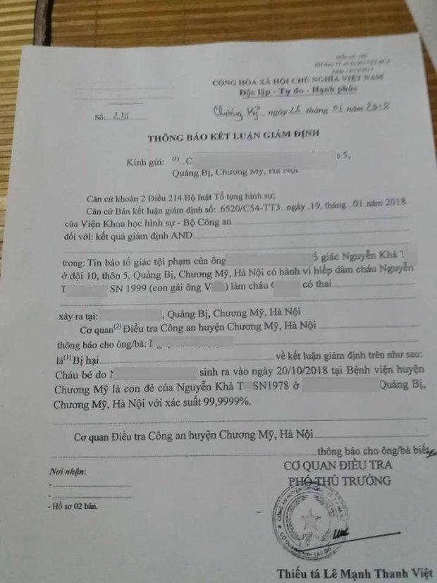 Vụ nữ sinh phải nghỉ học tố bị hiếp dâm đến sinh con: Kết quả giám định ADN xác định gã hàng xóm chính là bố cháu bé