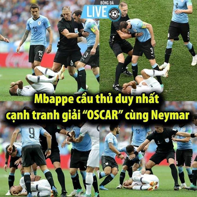 Ảnh chế Mbappe khám phá ra tài năng diễn sâu như Neymar