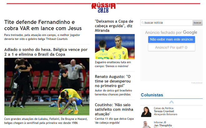 Báo Brazil ngỡ ngàng, không cảm xúc trong ngày đội nhà bị Bỉ loại khỏi World Cup