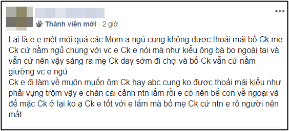 Khóc thét vì thói quen tai quái của bố mẹ chồng: Thích ngủ chung giường con trai, nàng dâu muốn yêu chồng cũng khó