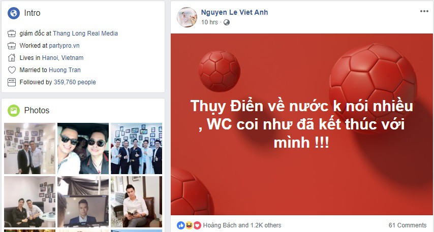 Bị Quế Vân đăng ảnh hẹn hò tình tứ, Việt Anh và vợ vẫn làm lơ xem World Cup