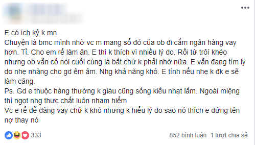 Bị mẹ chồng ép đứng tên vay cả tỷ đồng cho em rể làm ăn, nàng dâu đăng đàn kể khổ khiến chị em dậy sóng
