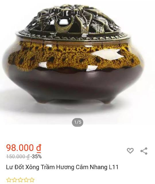 Mua lư cắm nhang, cô gái nhận hàng không khác mặt dây chuyền là mấy, nhìn sang giá sản phẩm thì mới hiểu tại sao