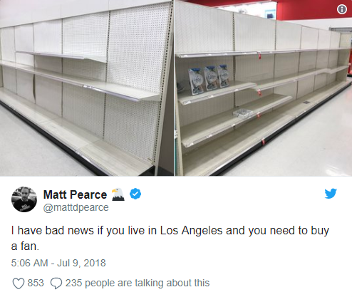 Mỹ: Trời nóng 49 độ C khiến cư dân mạng California kêu gào, chế ảnh tràn lan trên các MXH