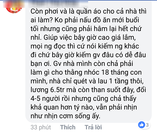 Mẹ bầu đau đầu vì ôsin ngày ngủ trưa 4 tiếng, chỉ nấu 1 bữa cơm, tháng nhận lương 7 triệu mà còn than mệt