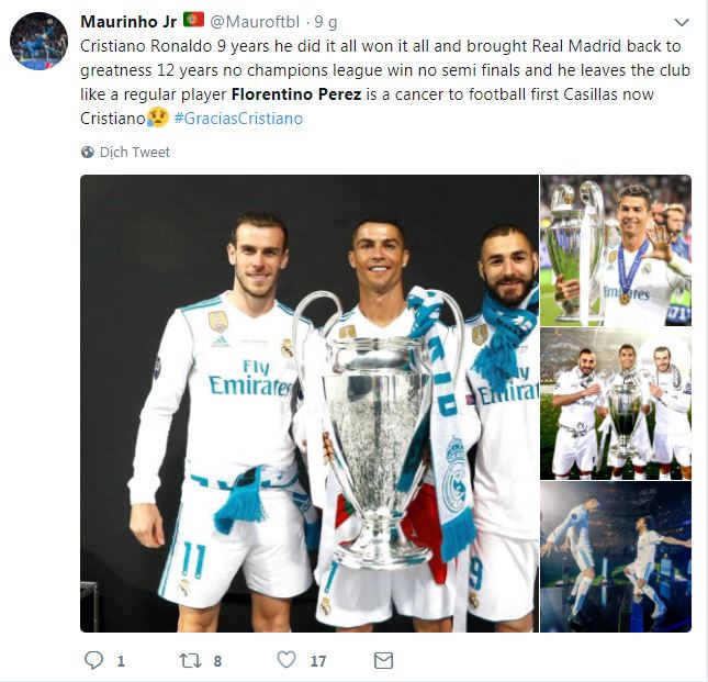 CĐV phấn khích vì Perez bán Ronaldo với giá hời