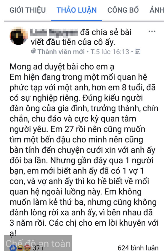 Điệp khúc em không muốn làm kẻ thứ ba, nhưng lại không đành lòng rời xa khiến người hờn kẻ giận