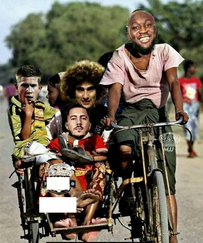 Ảnh chế chuyến xe tình yêu của Messi đón thêm Lukaku cùng đồng đội