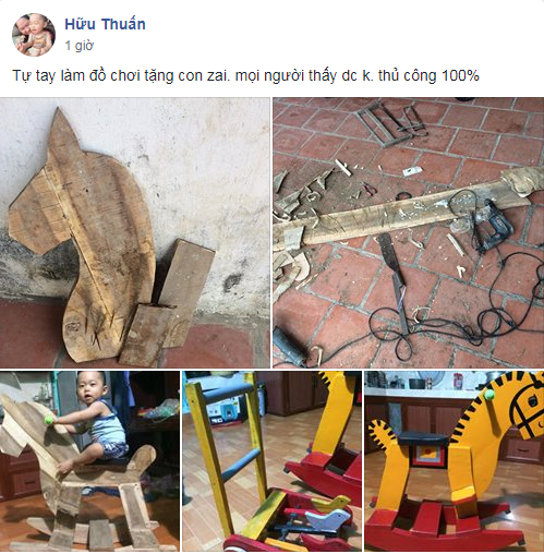 Trong khi đấng mày râu khắp nơi đổ xô hóng World Cup, riêng ông bố này ngồi hì hục làm ngựa gỗ cho con Trong khi đấng mày râu khắp nơi đổ xô hóng World Cup, riêng ông bố này ngồi hì hục làm ngựa gỗ cho con