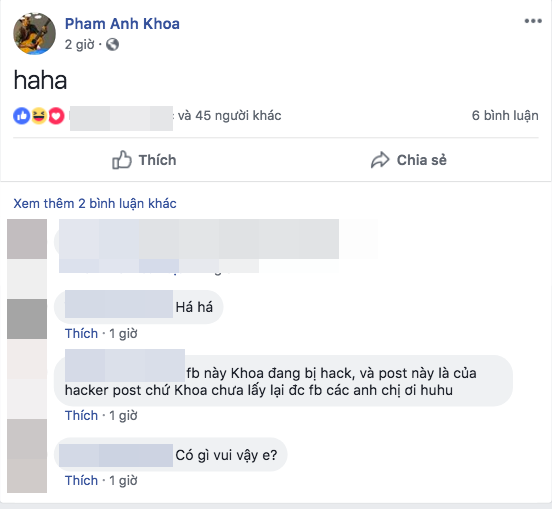 Phạm Anh Khoa bất ngờ trở lại sau scandal, đăng status khó hiểu trên facebook và đây là lý do?