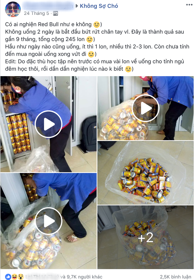 Học tài thi phận: Thánh bò húc từng uống 245 lon trong suốt 9 tháng để thức đêm ôn thi đã trượt tốt nghiệp THPT Học tài thi phận: Thánh bò húc từng uống 245 lon trong suốt 9 tháng để thức đêm ôn thi đã trượt tốt nghiệp THPT