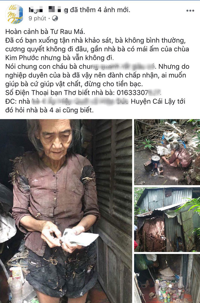 Sự thật câu chuyện bà cụ sống trong vườn nhà hàng xóm, quần áo rách phải vá bằng rơm rạ đang lan truyền dữ dội trên MXH