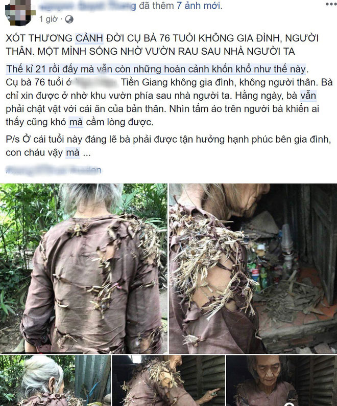 Sự thật câu chuyện bà cụ sống trong vườn nhà hàng xóm, quần áo rách phải vá bằng rơm rạ đang lan truyền dữ dội trên MXH