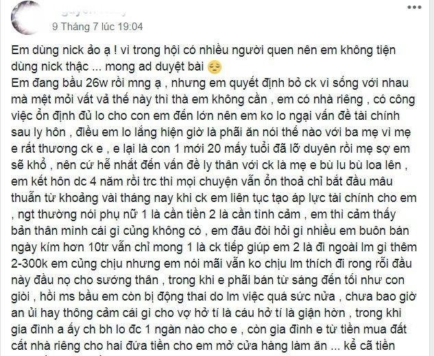 Vợ bầu vẫn làm việc hộc mặt tới động thai, chồng ngồi không tiêu tiền vợ còn yêu sách trên trời Vợ bầu vẫn làm việc hộc mặt tới động thai, chồng ngồi không tiêu tiền vợ còn yêu sách trên trời