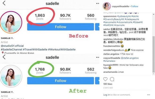 Hot Instagram Hong Kong xóa vội 95 bài đăng sau khi bị phát hiện dùng ảnh trên Google