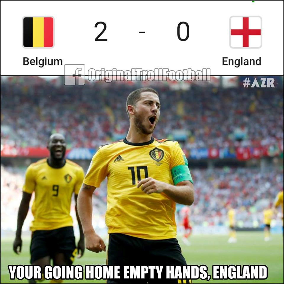 Ảnh chế đội tuyển Anh tay trắng về nước tràn ngập mạng xã hội