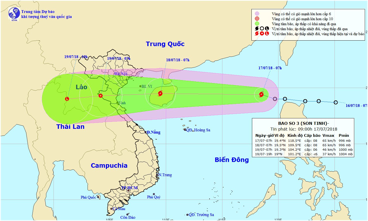 Bão Sơn Tinh băng băng vào biển Đông, gió giật cấp 10