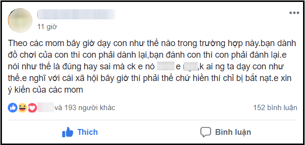 Bị chồng mắng té tát vì dạy con ăn miếng trả miếng, vợ bức xúc lên mạng kể nhưng lại nhận về ý kiến trái chiều