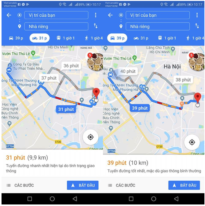 Cuối cùng thì Google Maps cũng hỗ trợ dẫn đường cho xe máy tại Việt Nam