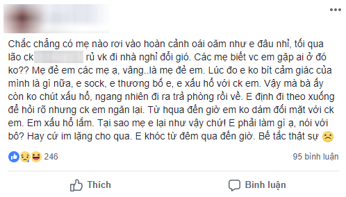Theo chồng đi nhà nghỉ đổi gió, cô vợ trẻ tái mặt khi thấy mẹ mình cũng ở đó với bồ, còn thản nhiên không chút xấu hổ