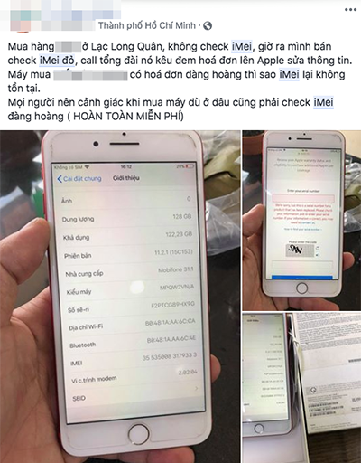 iPhone IMEI đỏ xuất hiện tại TP HCM