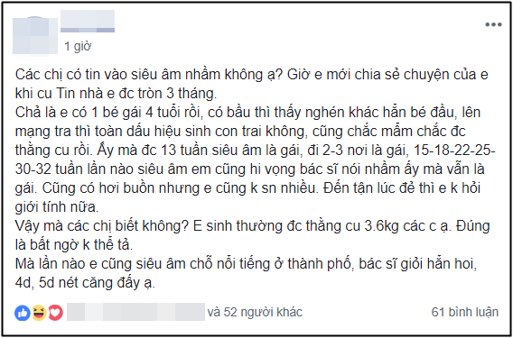 Siêu âm chắc chắn con gái nhưng sinh ra con trai, mẹ trẻ hoang mang khi chị em cảnh báo nguy cơ trao nhầm con