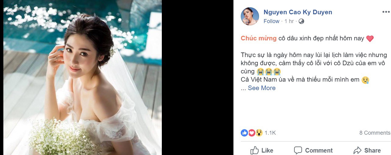 Dấu hỏi lớn khi Đặng Thu Thảo, Kỳ Duyên và Huyền My không có mặt ở đám cưới Á hậu Tú Anh