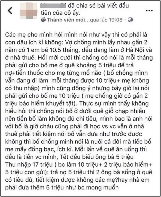 Bố mẹ chồng ở quê đòi tăng tiền trợ cấp từ 5 triệu lên 10 triệu, hội chị em hăm hở hiến kế cho dâu trẻ