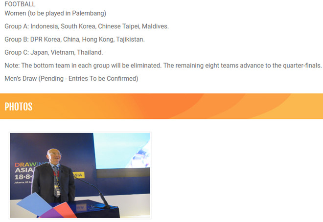 AFC không can thiệp vào quyết định bốc thăm lại ASIAD 2018