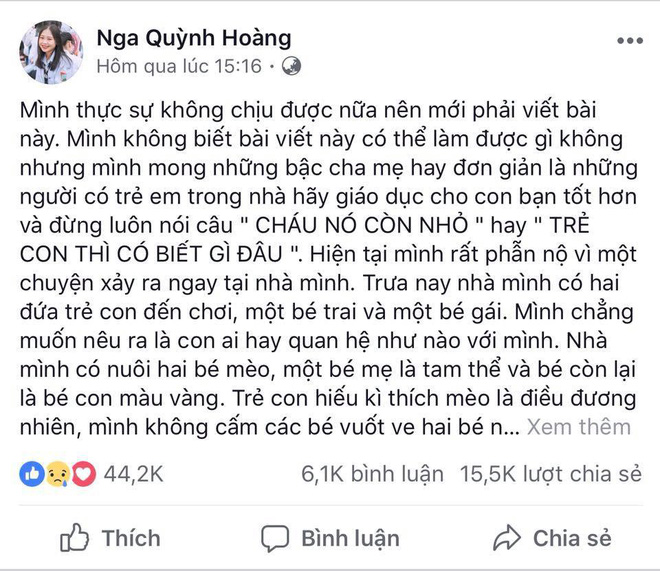 Cháu nó còn nhỏ, biết gì đâu: Câu nói dậy sóng mạng xã hội Việt, ai cũng muốn góp ý kiến