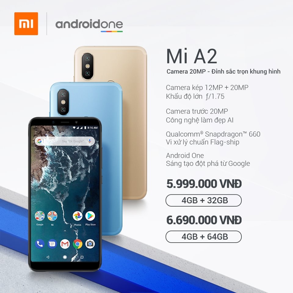 Xiaomi Mi A2 và Mi A2 Lite ra mắt, giá đắt nhất chưa tới 7 triệu tại Việt Nam