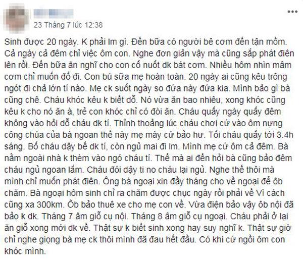Ở cữ mẹ chồng bưng cơm tận miệng, con dâu vẫn lên mạng than Phát điên!