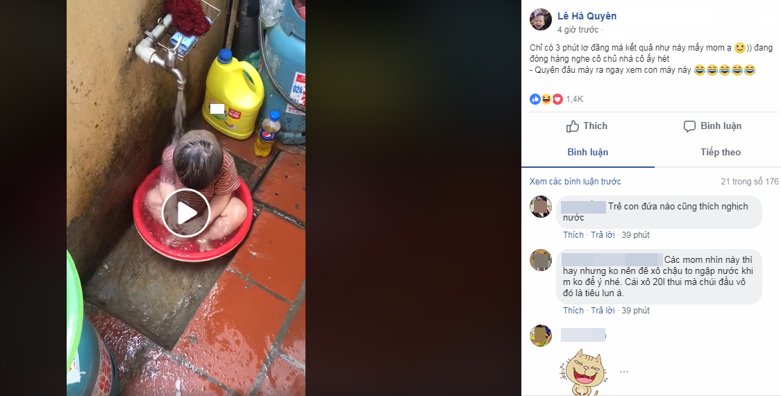 Chỉ 1 phút lơ đãng bận việc, bà mẹ trẻ hốt hoảng khi hàng xóm gọi ầm lên: Ra mà xem con đây này!