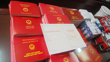 Phá đường dây sản xuất hơn 1.000 phôi bằng tốt nghiệp giả