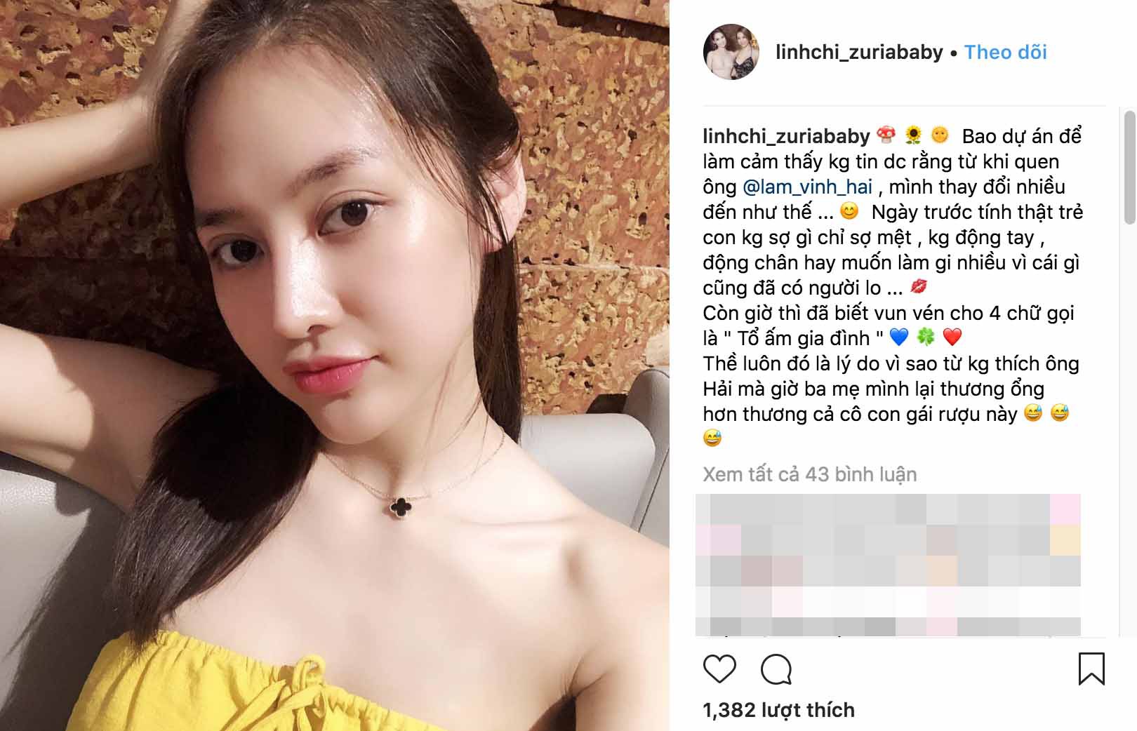 Sau tuyên bố đã làm lễ dạm ngõ, Linh Chi tiết lộ bố mẹ yêu thương Lâm Vinh Hải hơn cả con ruột