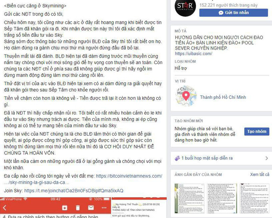 Cộng đồng tiền ảo hoang mang vì thông tin Tổng Giám đốc Sky Mining biến mất