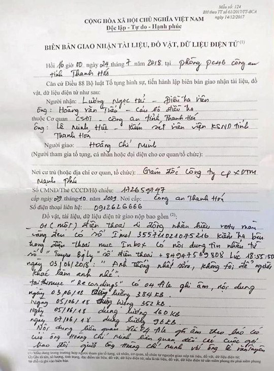 Trần tình của cán bộ huyện bị tố vòi tiền 100 triệu đồng của doanh nghiệp