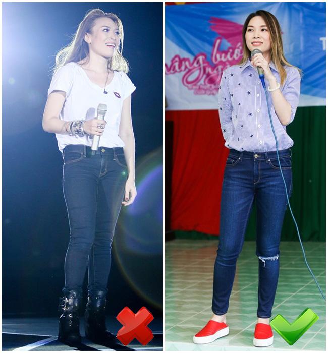 Đùi to, chân ngắn như Mỹ Tâm chọn quần jeans cẩu thả là thảm họa ngay!