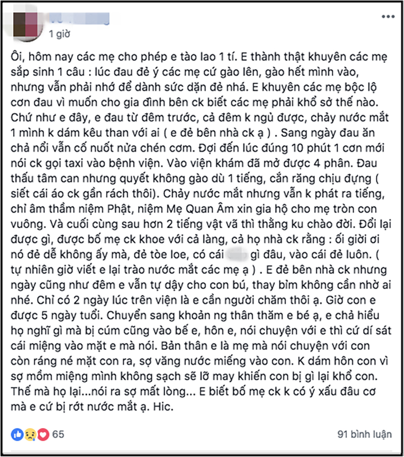 Đừng đơn độc chịu đau trong phòng chờ đẻ - Kinh nghiệm đau thương của mẹ bỉm sữa khiến ai đọc xong cũng phải gật gù