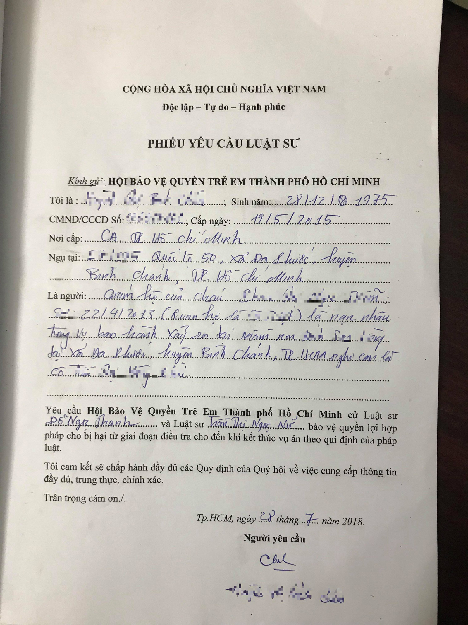 Vụ bé gái 5 tuổi bị cô giáo tát: Phát hiện cục máu trong tai bé, gia đình gửi đơn tới Hội Bảo vệ Quyền trẻ em TP.HCM