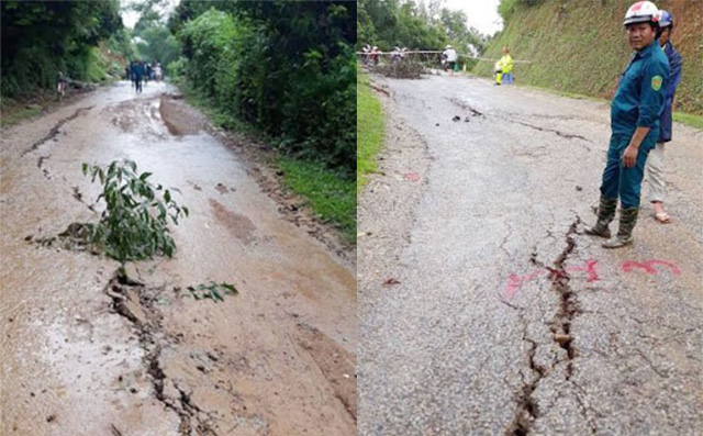 100m đường ở Hòa Bình nguy cơ bị sông Đà nuốt chửng