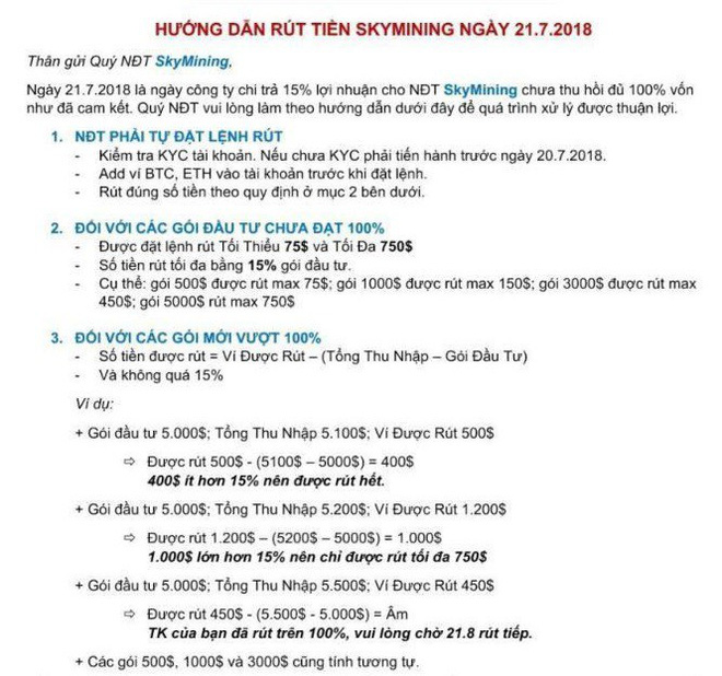 Nhà đầu tư bóc mẽ số tiền không tưởng mà ông chủ mỏ đào Sky Mining vừa tiết lộ