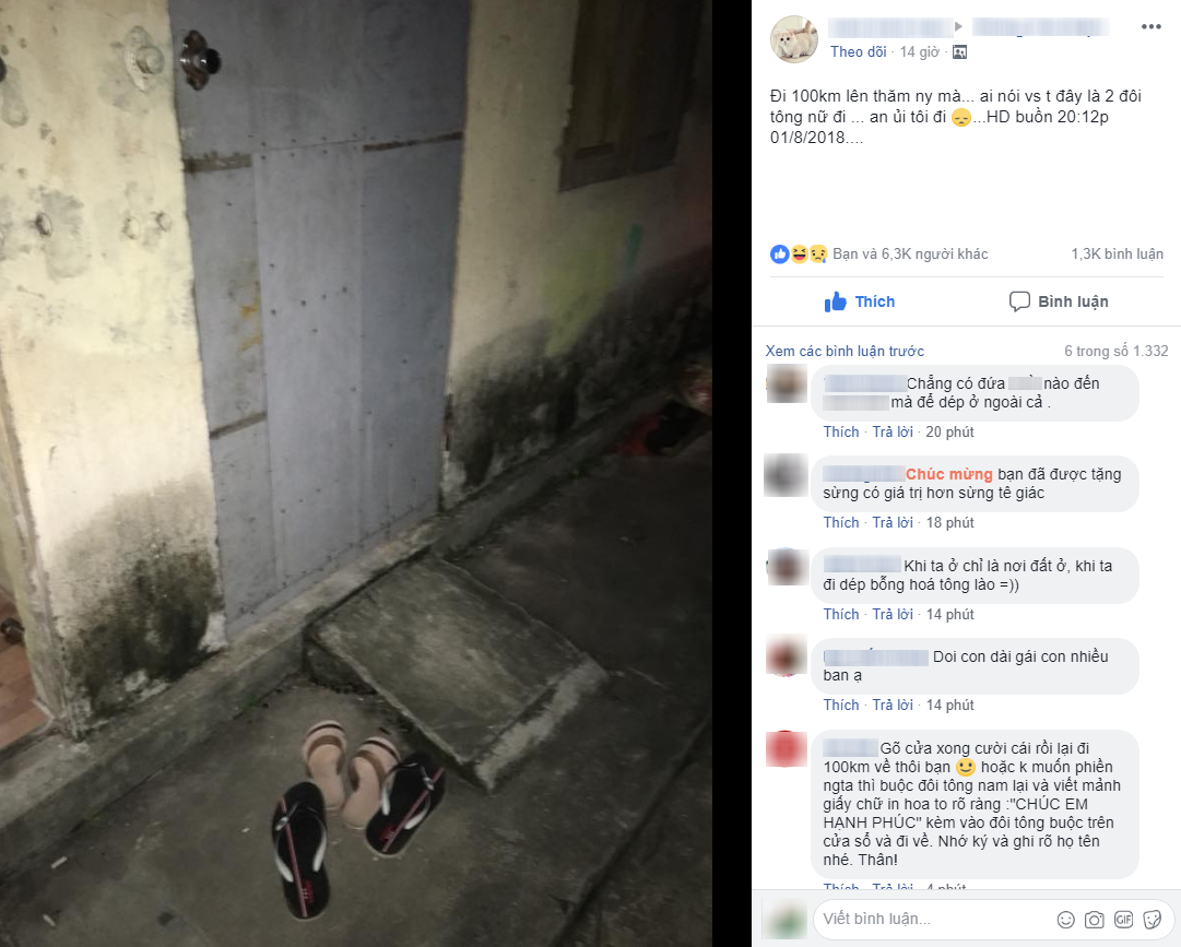 Vượt trăm cây số đến thăm người yêu thấy cửa phòng đóng chặt, hai đôi dép bên ngoài, chàng trai hoang mang không biết làm sao