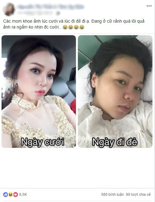 Đua nhau so sánh ảnh lúc cưới và lúc đi đẻ, hội chị em nhìn xong không dám tin đó chính là mình