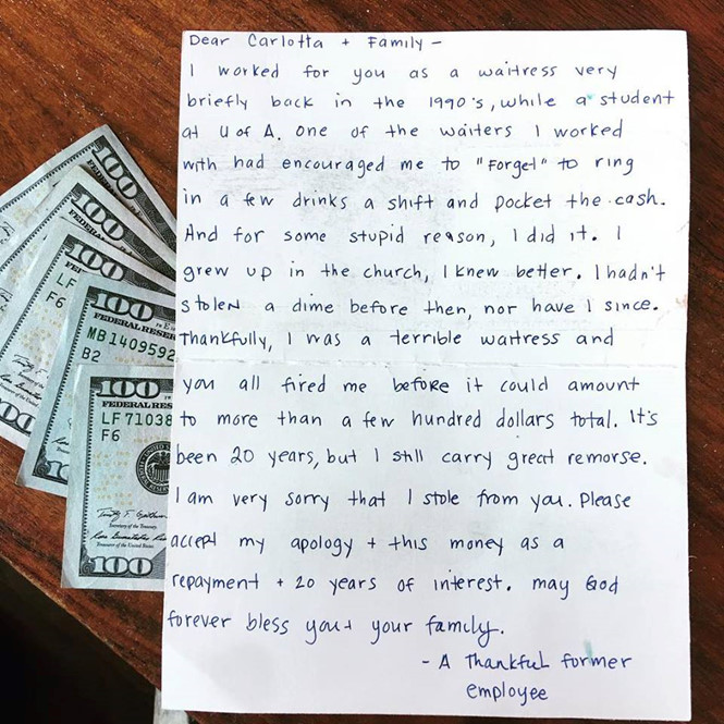 Trả lại tiền đánh cắp sau 20 năm