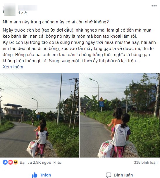 Gia tài của người lớn có thể là vô cùng, nhưng gia tài của tuổi thơ đôi khi chỉ gói gọn trong hai túi bỏng nổ