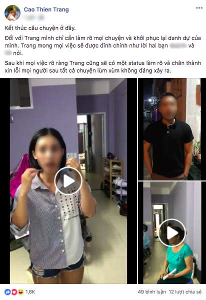 Quyết làm tới cùng, Cao Thiên Trang được đích thân người tố quỵt tiền nhà xin lỗi công khai