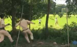 Cảnh sát vây bắt nhóm người đi ô tô nghi chở ma túy, lao xe xuống đồng cỏ bỏ chạy