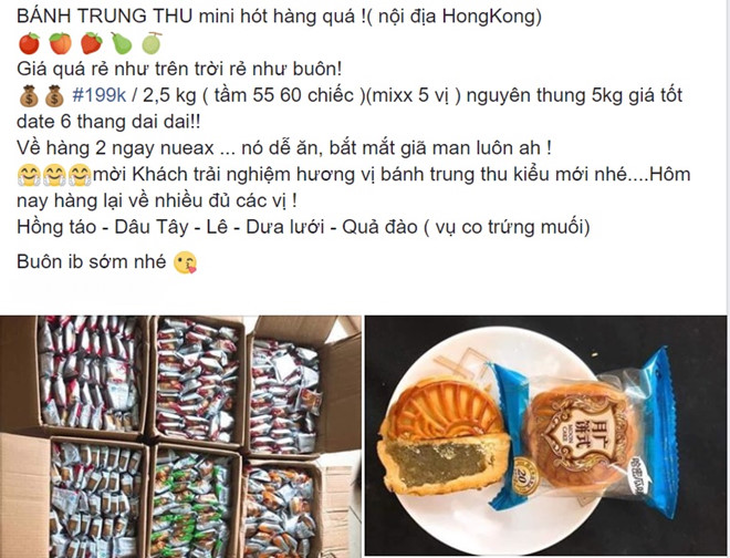 Bánh trung thu Hong Kong giá dưới 5.000 đồng/cái bán đầy chợ mạng